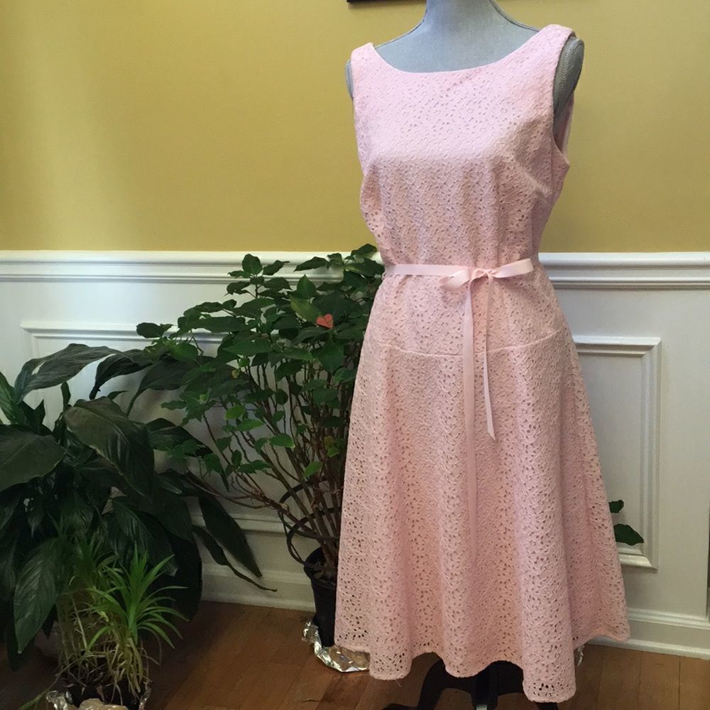 Pink Dress with Floral Overlay